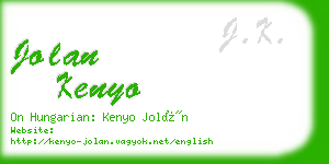 jolan kenyo business card